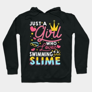 Just A Girl Slime And Swimming - 10th Birthday Gift Hoodie